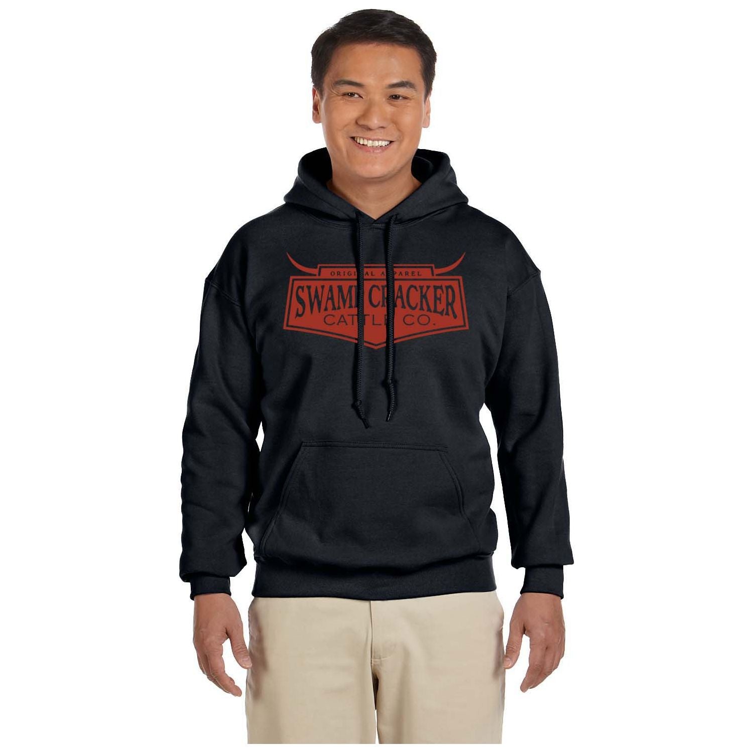 Black Hoodie Red Logo Cattle Co Pullover Hoodie